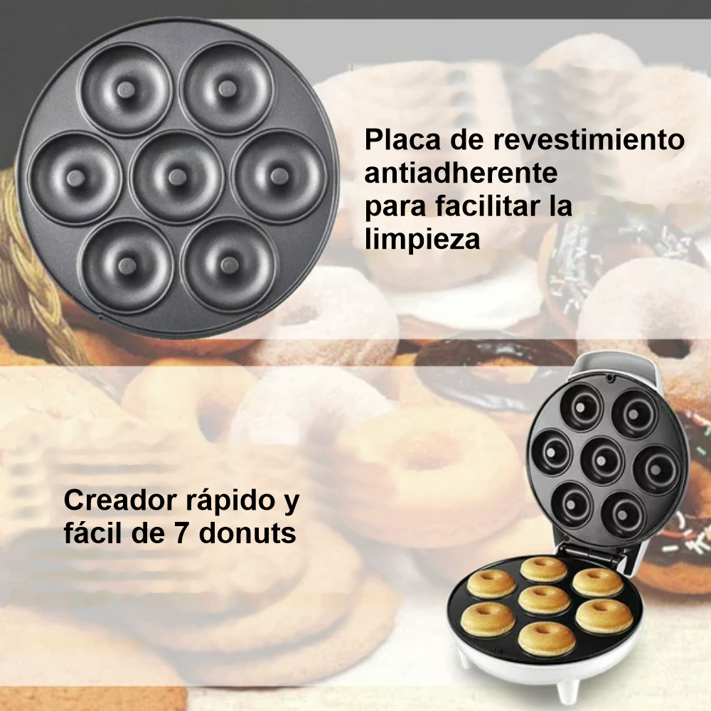 Maquina Eléctrica De Reposteria 7 Mini Donas Antiadherente