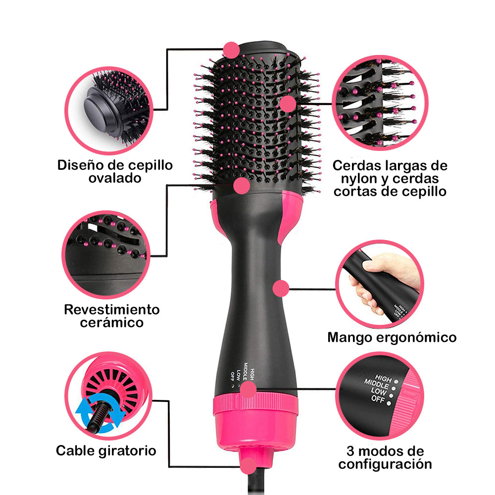 Cepillo Secador Giratorio De Aire Caliente Cabello 5250