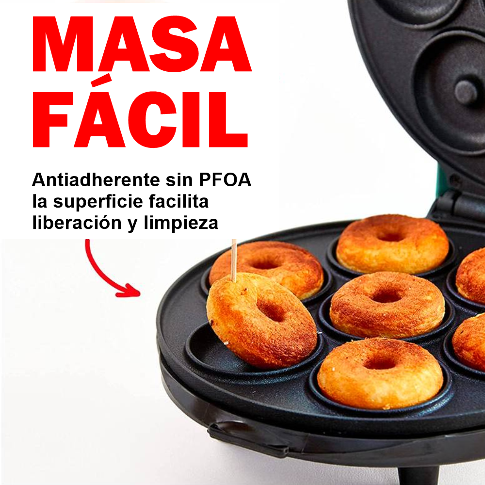 Maquina Eléctrica De Reposteria 7 Mini Donas Antiadherente